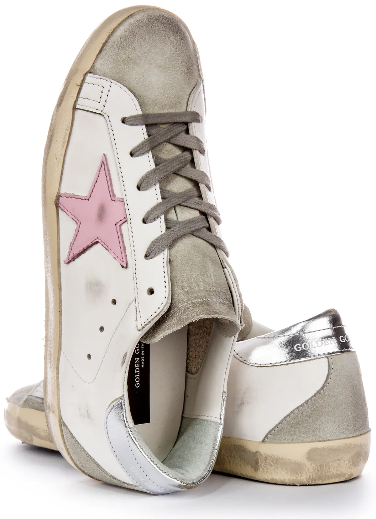 Golden Goose Super-Star In White Pink For Women