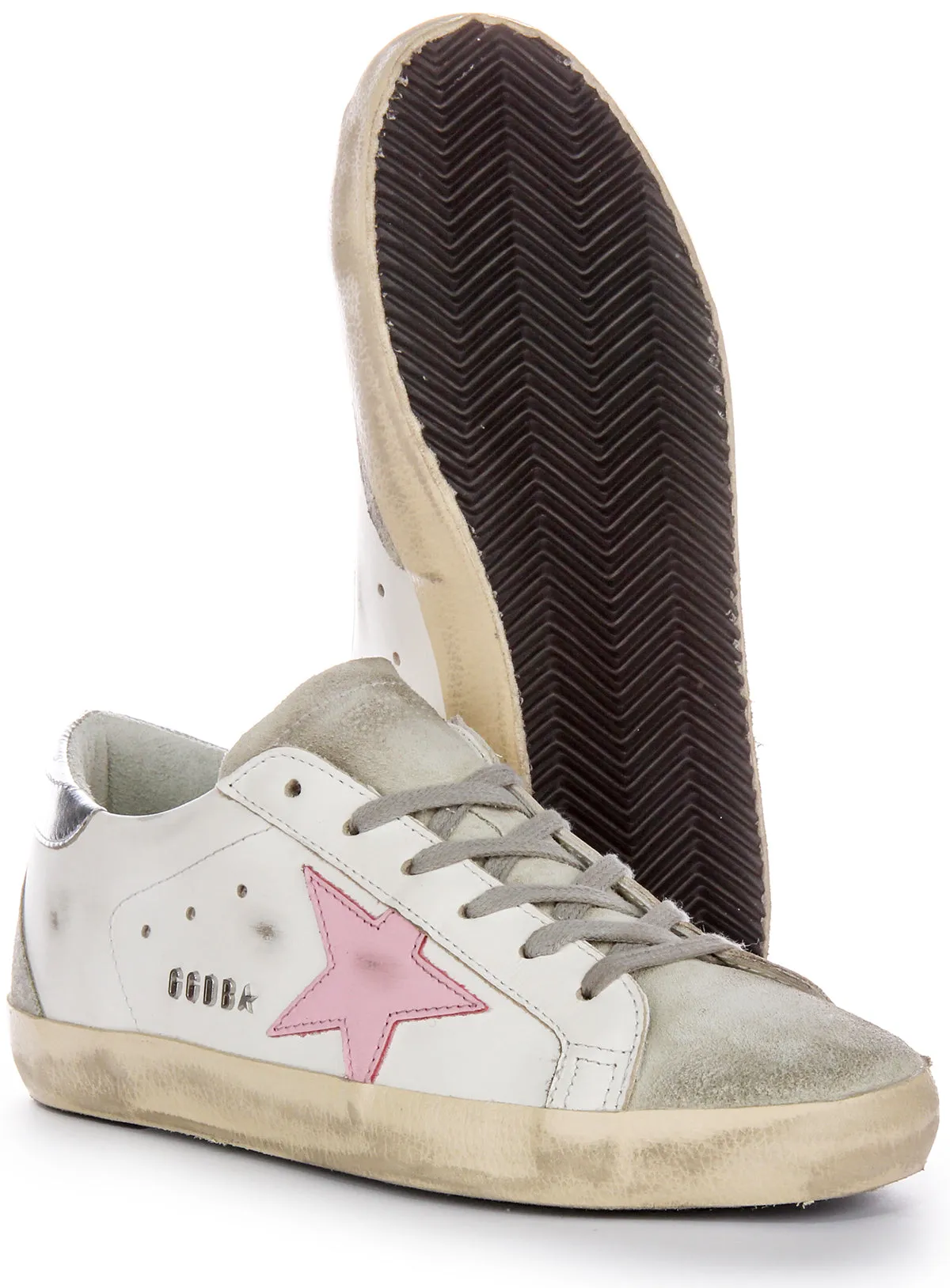 Golden Goose Super-Star In White Pink For Women