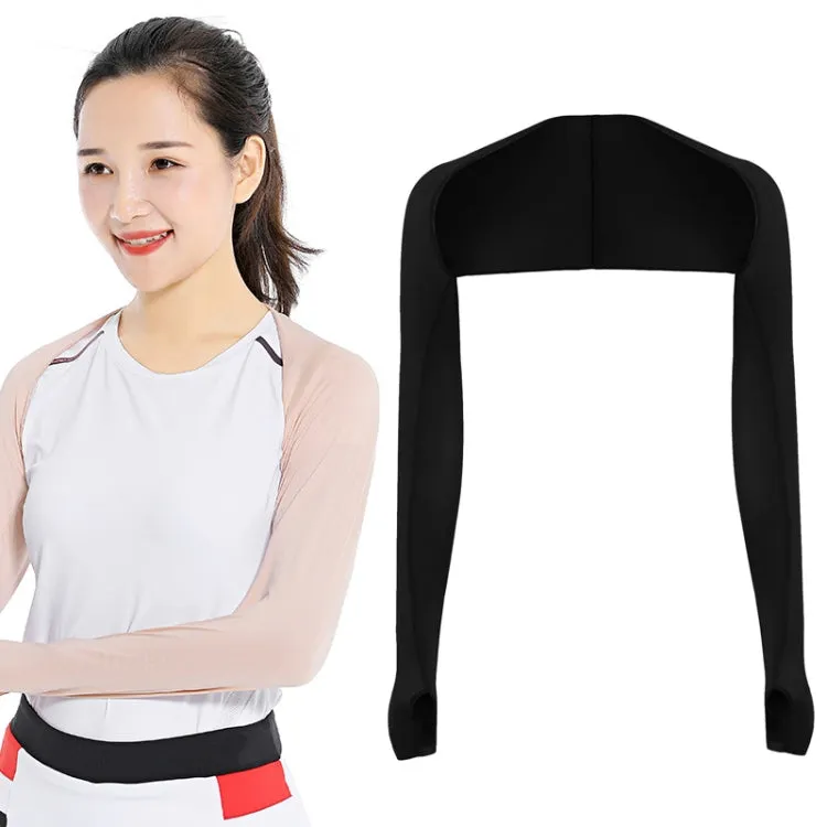 Golf Sunscreen Shawl Sleeves Outdoor Sports Cycling Ice Silk One Word Raglan Sleeves, Size: One Code(Black)