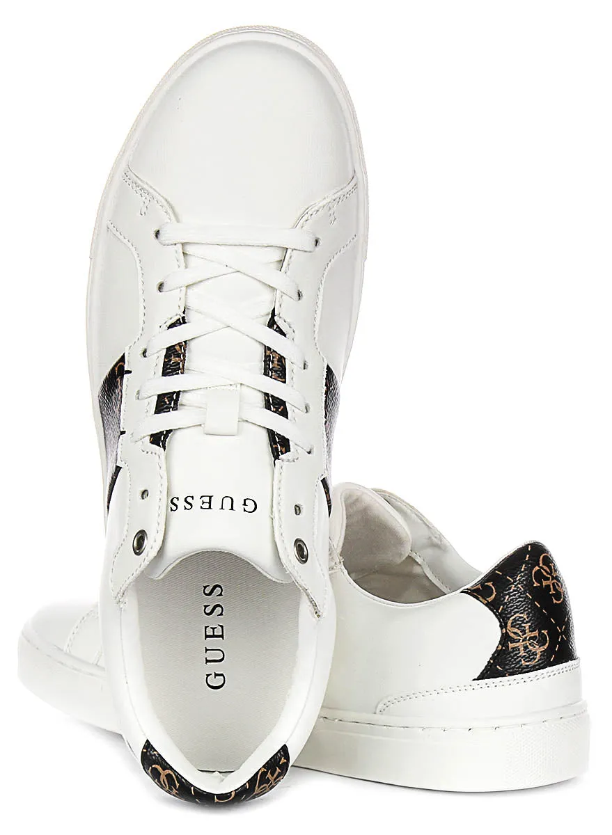 Guess Todi 4G Sneaker In White Brown For Men