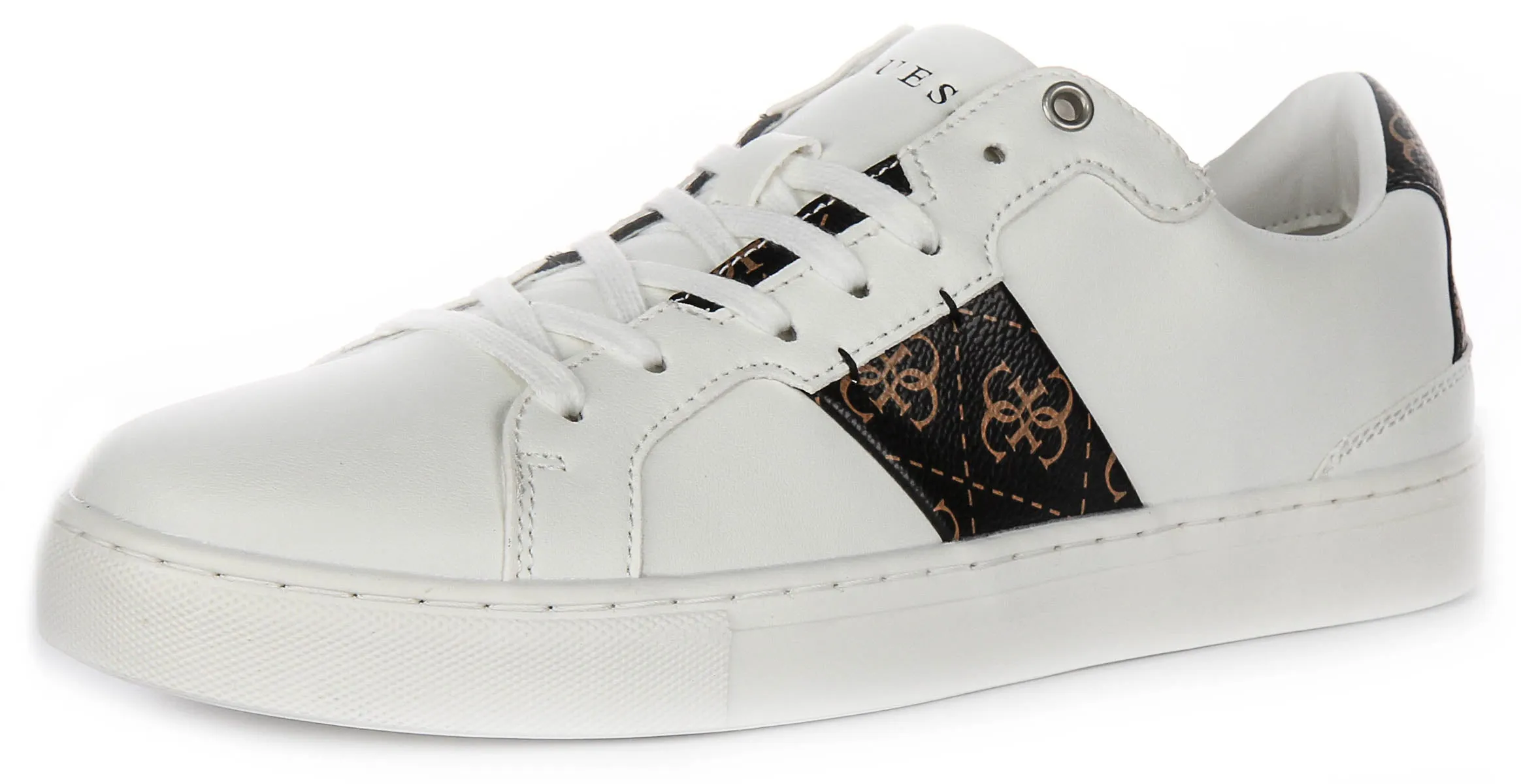 Guess Todi 4G Sneaker In White Brown For Men