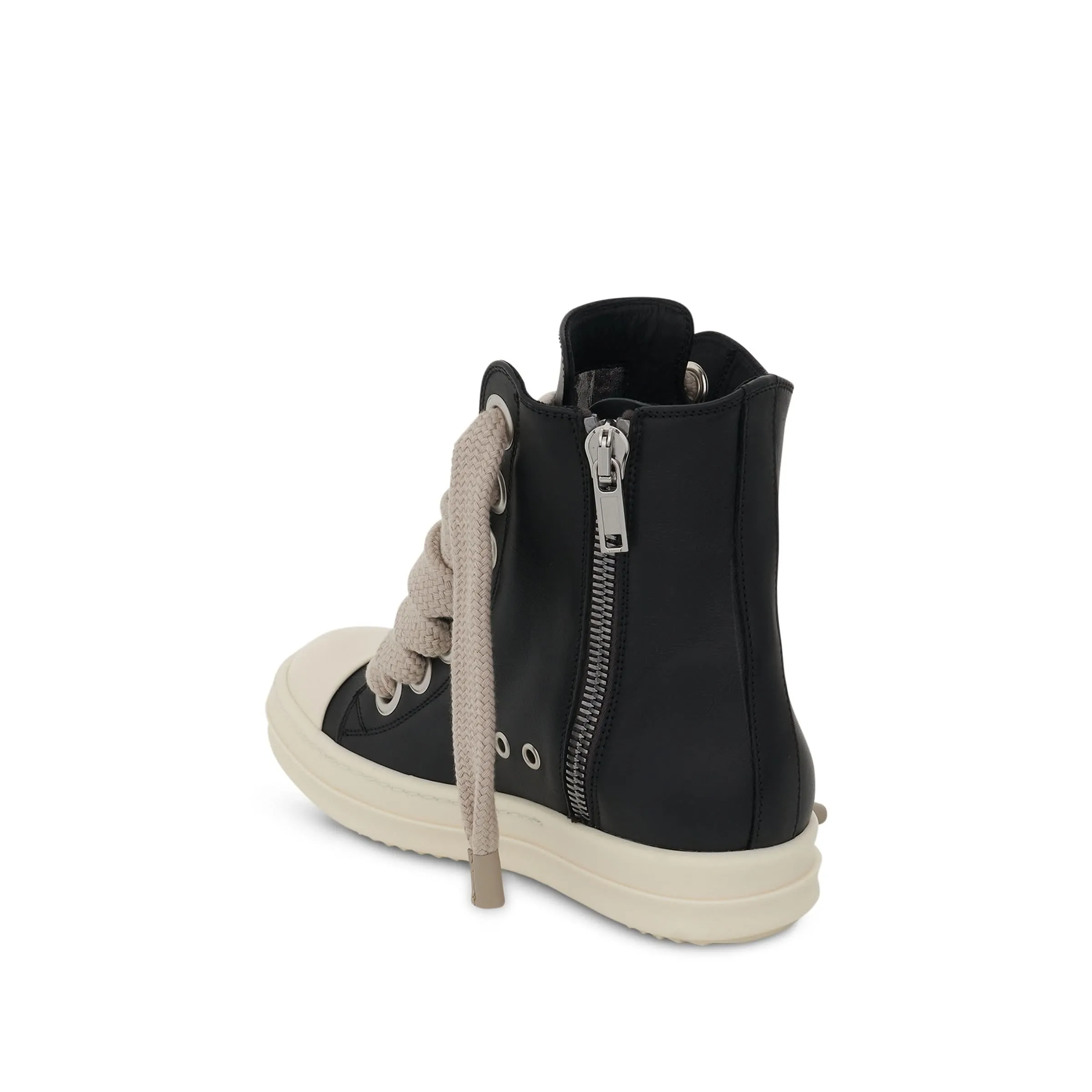 High Sneaker with Jumbo Laces in Black/Milk