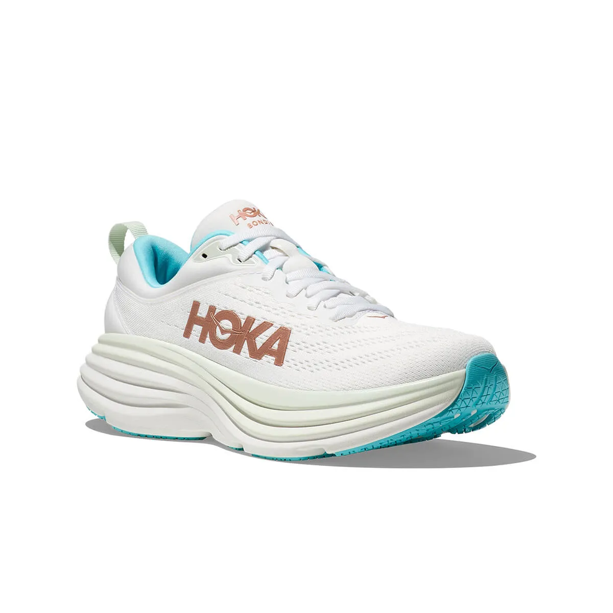 Hoka Bondi 8 Womens | Frost / Rose Gold