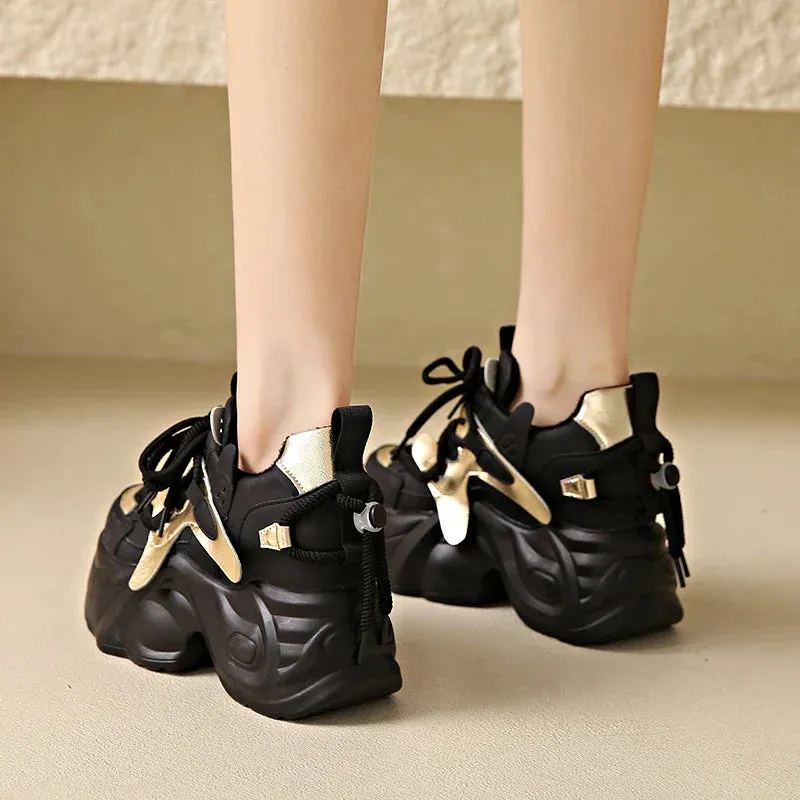 Joskaa 2024 New Black Platform Comfortable Sneakers