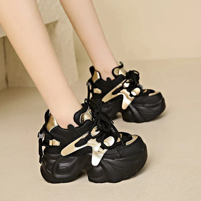 Joskaa 2024 New Black Platform Comfortable Sneakers