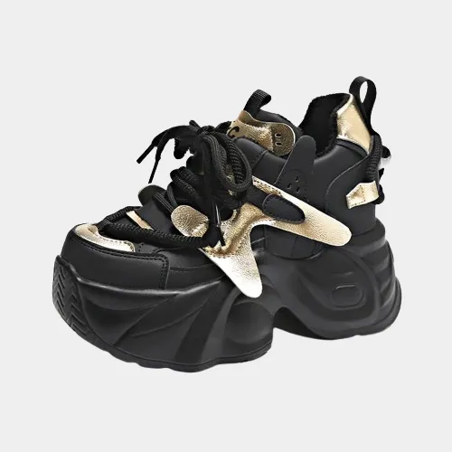 Joskaa 2024 New Black Platform Comfortable Sneakers