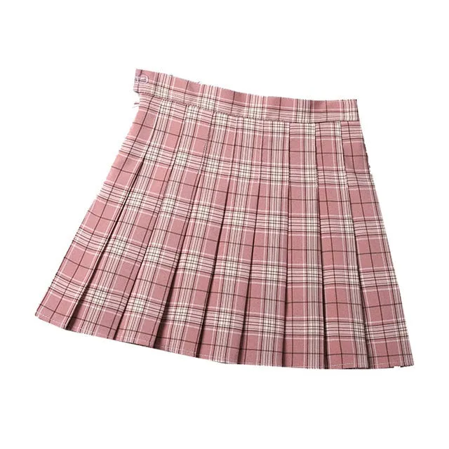 JOSKAA 2024 new Harajuku Neutral Colors Pleated Tennis Skirt