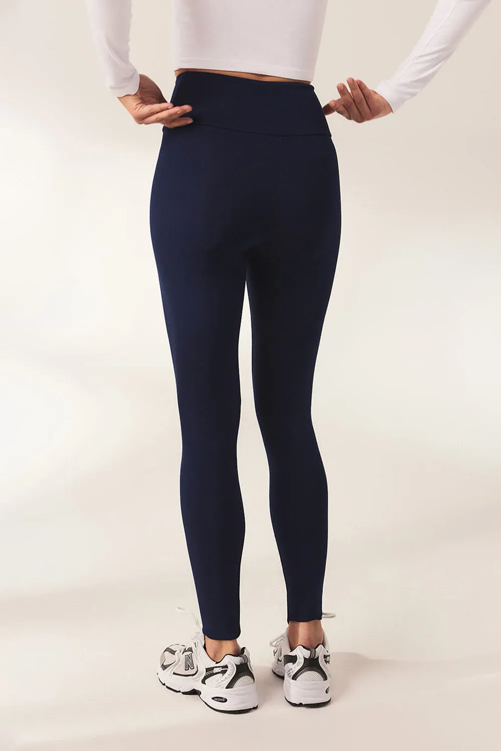 Lightweight Everyday High Waisted Leggings - Navy