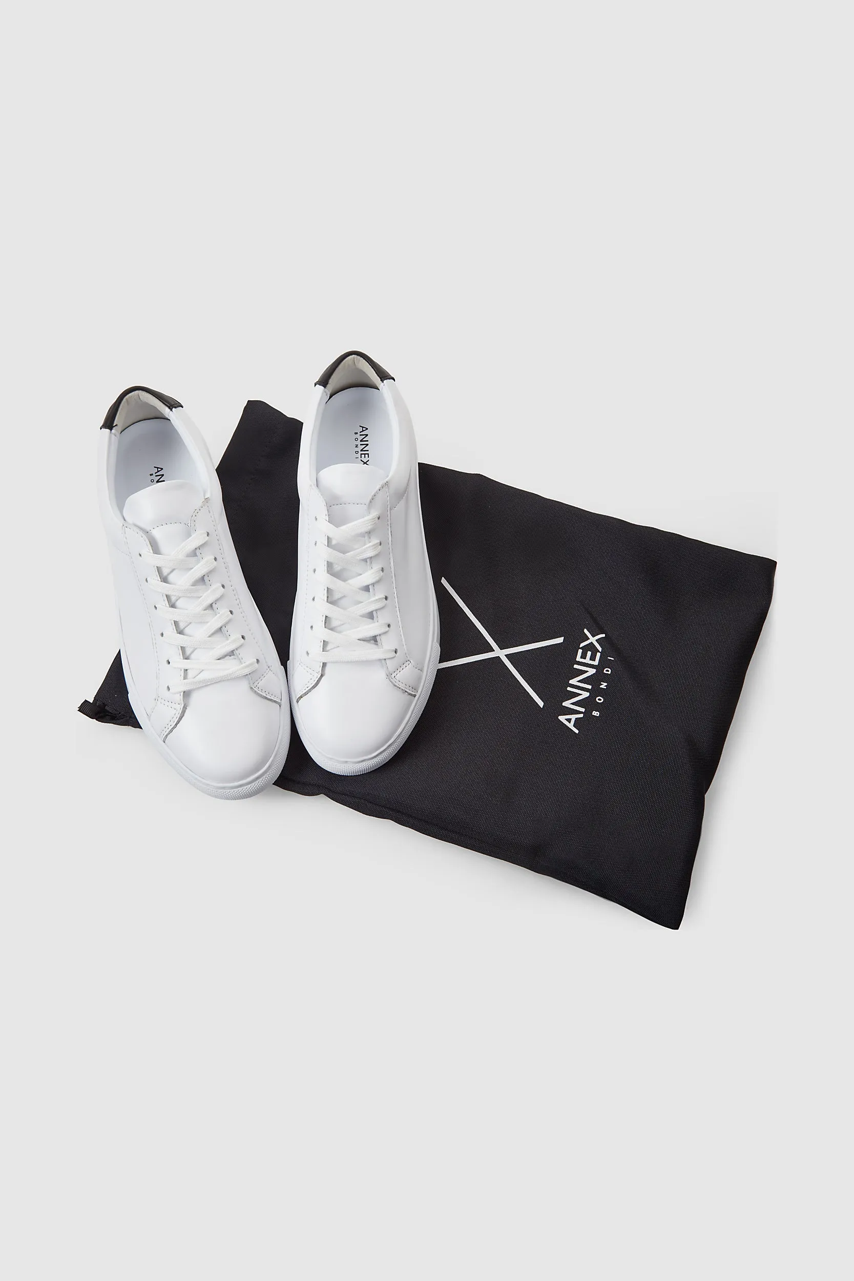 LOW TOPS - WHITE WITH BLACK TIP