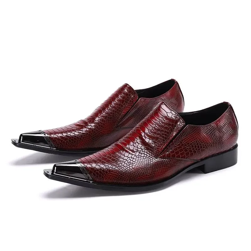 Luxury Exotic Leather Pointed Toe Dress Shoes