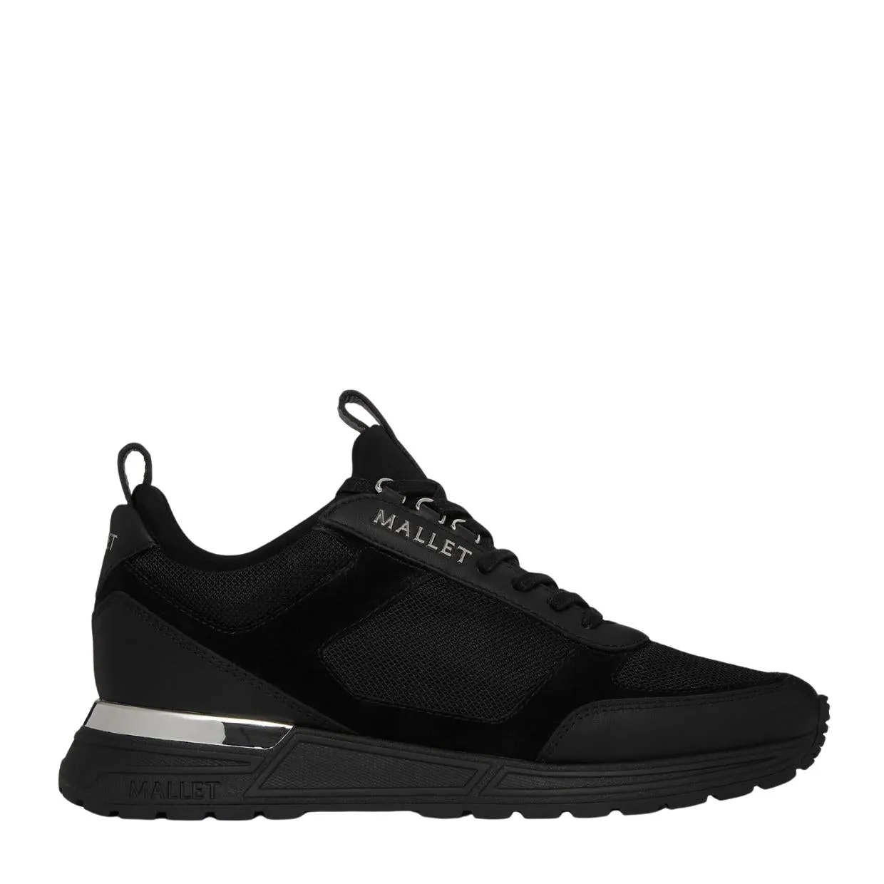 Mallet London Diver Lite Triple Black Sliver Trainers