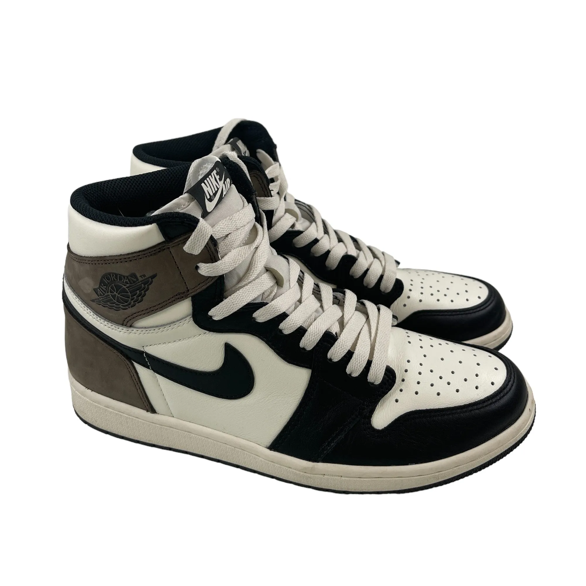 Men's Air Jordan 1 Retro Dark Mocha High Trainers White Size EU 43 / UK 9