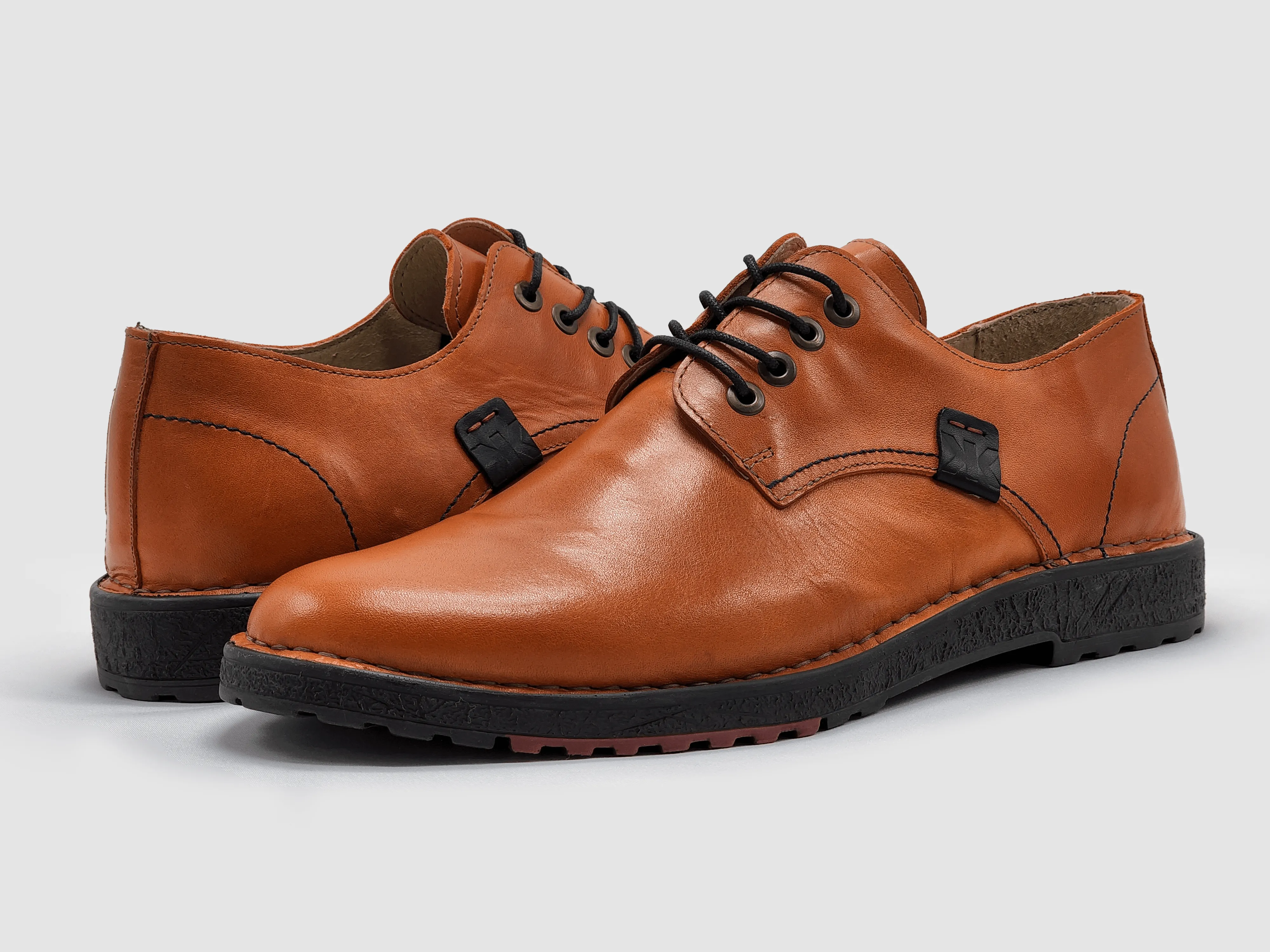 Men's Derby Leather Dress Shoes - Orange