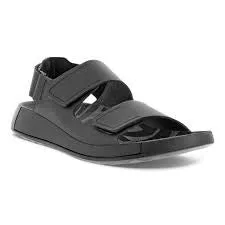 Mens Ecco 2nd Cozmo Leather Backstrap Sandal w/ Velcro 500944-01001 Black