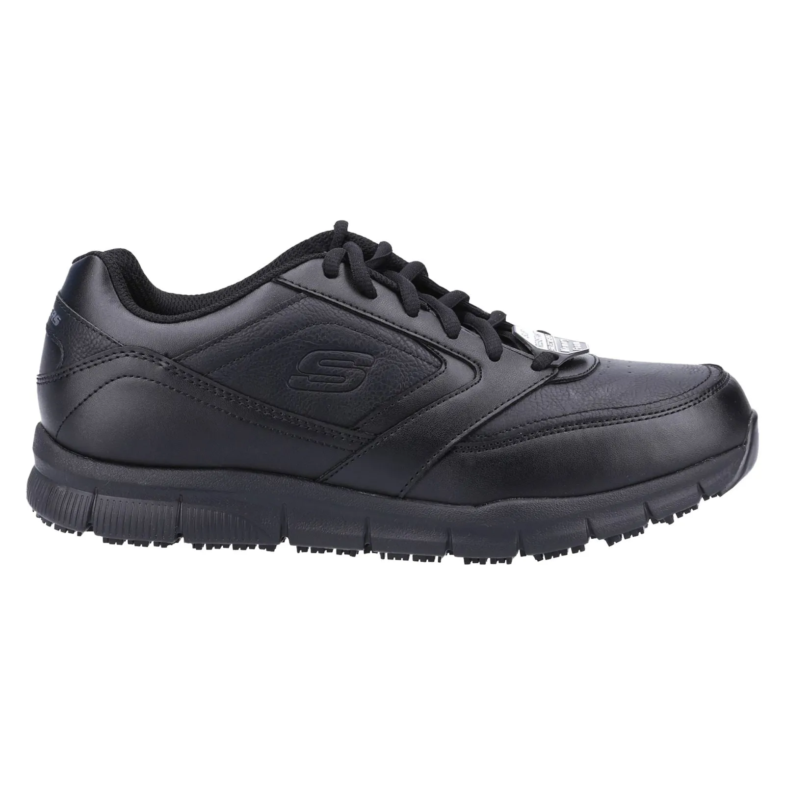 Men's Wide Fit Skechers 77156EC Nampa Occupational Trainers - Black