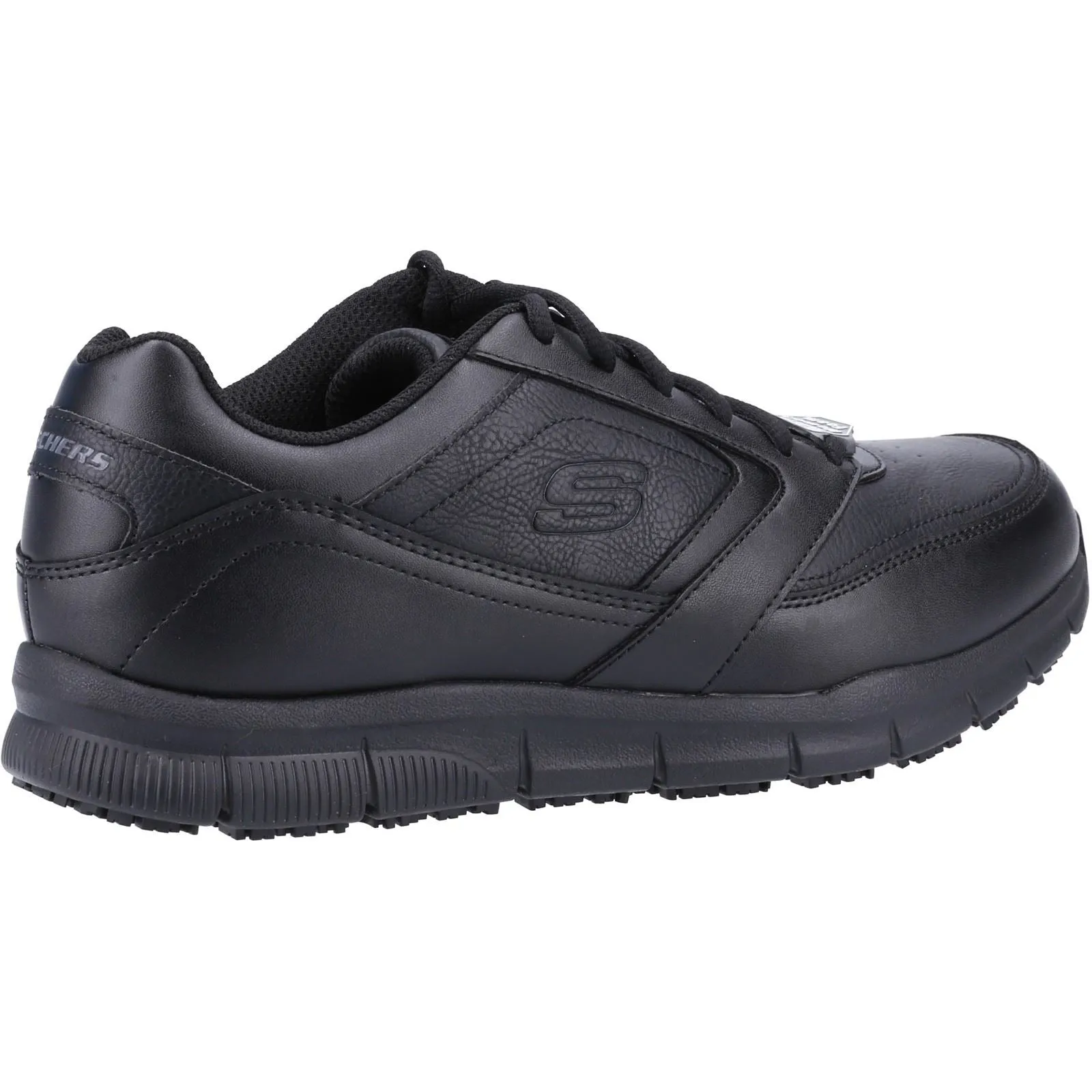 Men's Wide Fit Skechers 77156EC Nampa Occupational Trainers - Black