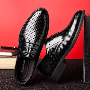 Misalwa Spring / Summer Hollow Classic Derby Men's Dress Shoes Breathable Bitty Oversized 47 48 49 Casual Business Suit Shoes