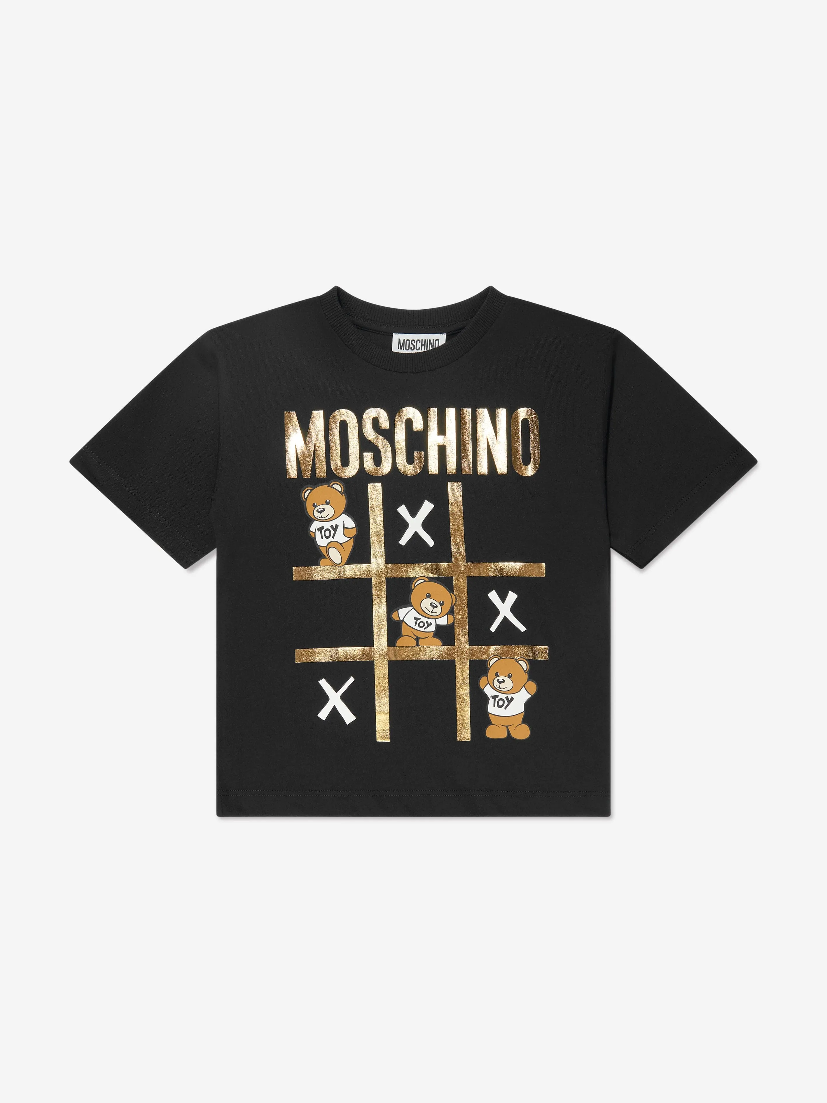 Moschino Kids Teddy Logo Maxi T-Shirt in Black