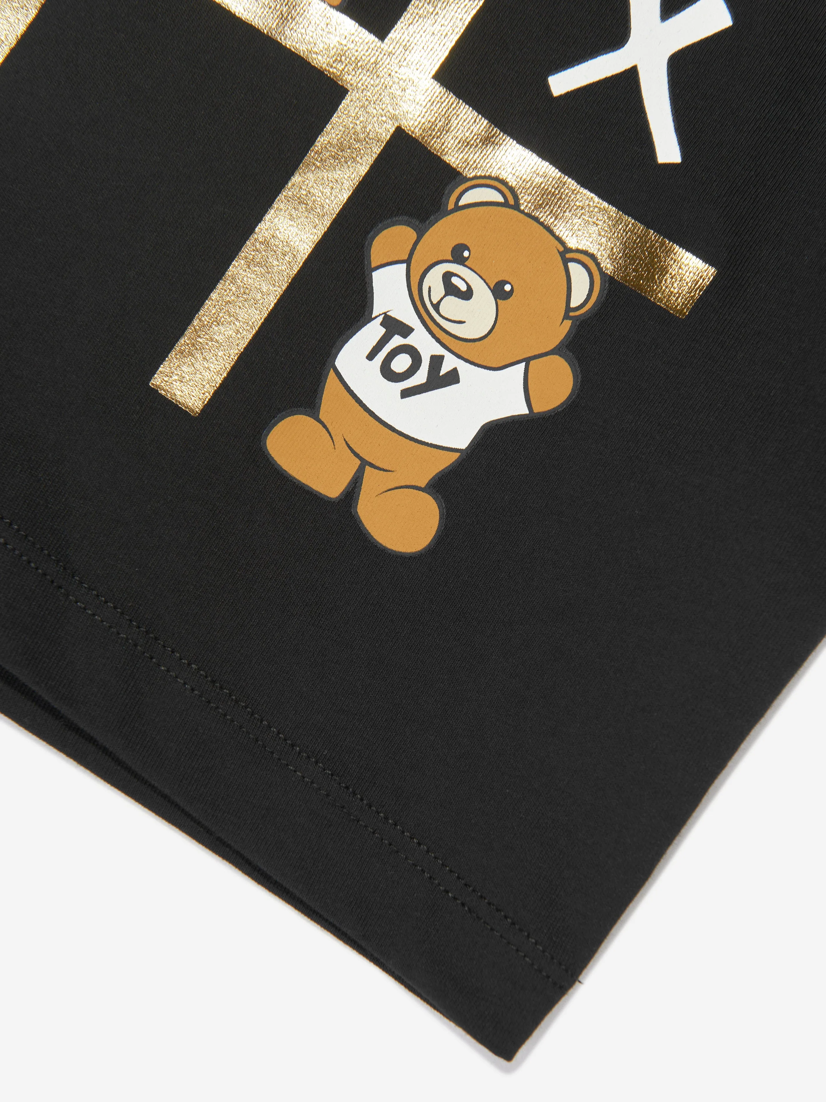 Moschino Kids Teddy Logo Maxi T-Shirt in Black