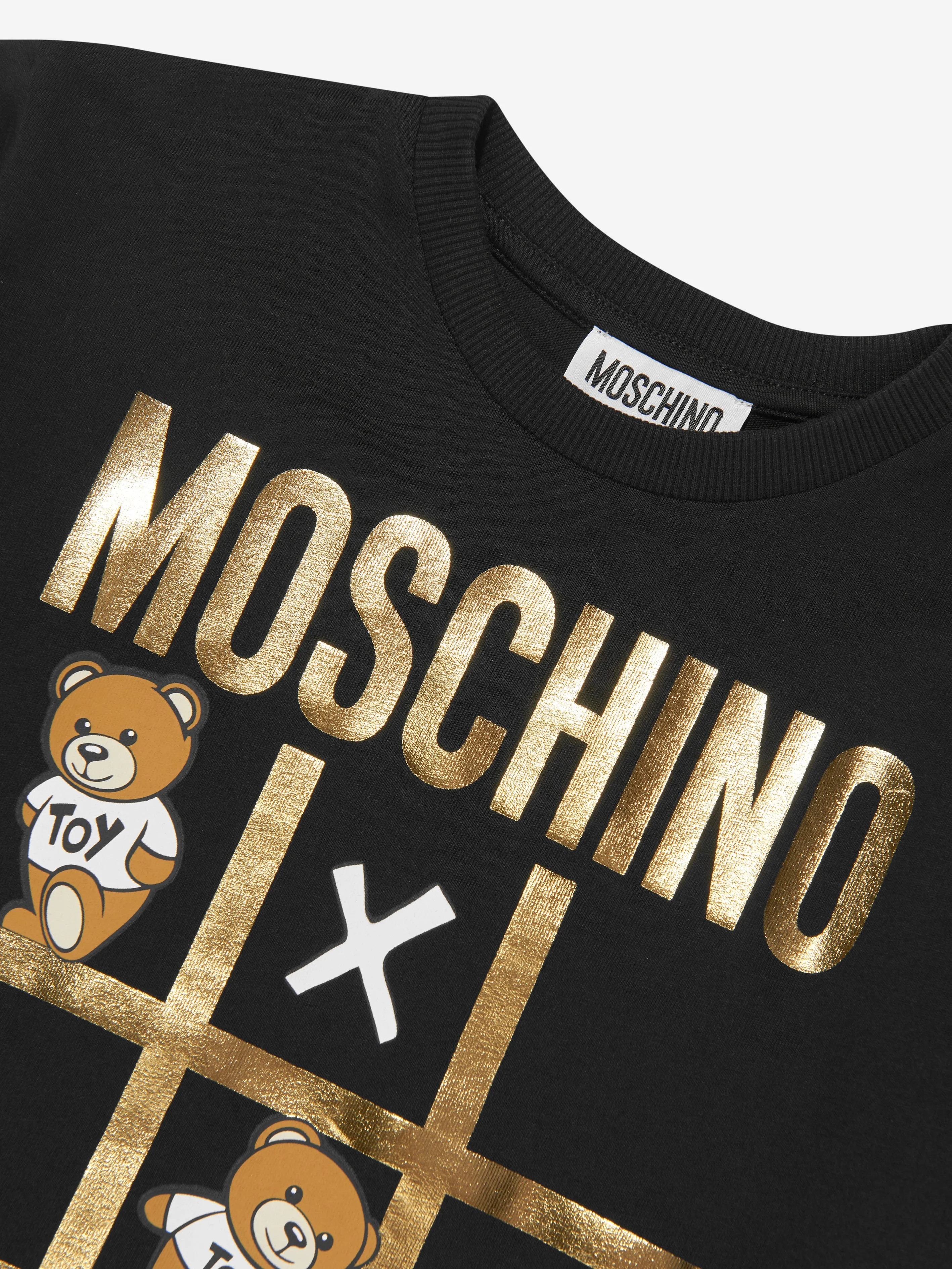 Moschino Kids Teddy Logo Maxi T-Shirt in Black