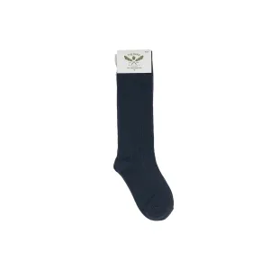 Navy Ribbed Socks