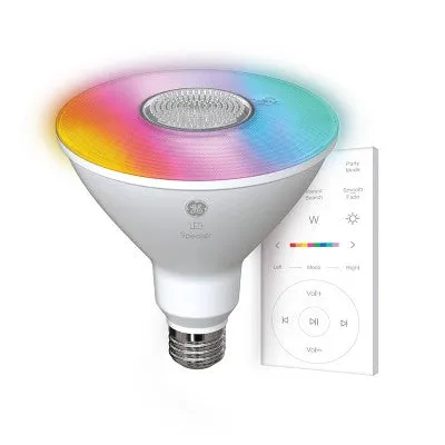 New - GE Remote Included LED  Speaker and Color Changing Floodlight Bulb