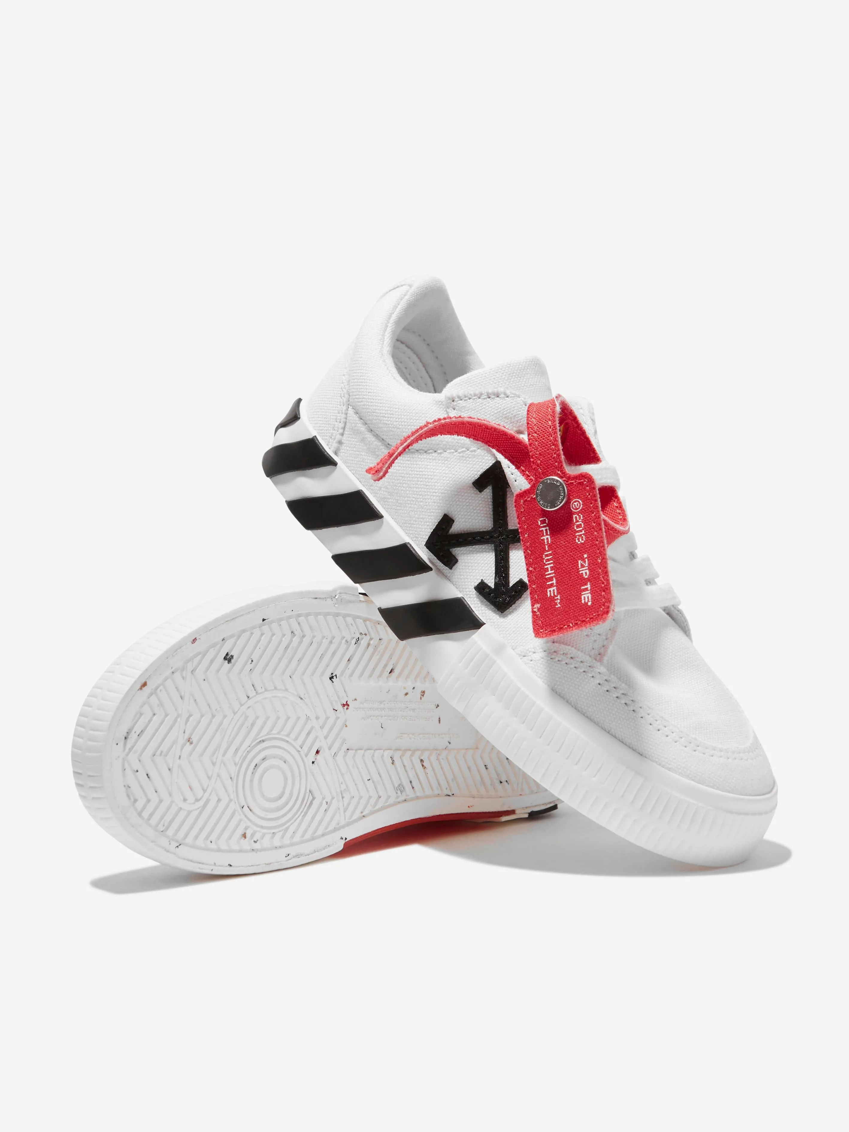 Off-White Boys Vulcanized Lace Up Trainers in White