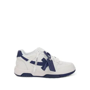 Out Of Office Leather Sneaker in White/Navy Blue