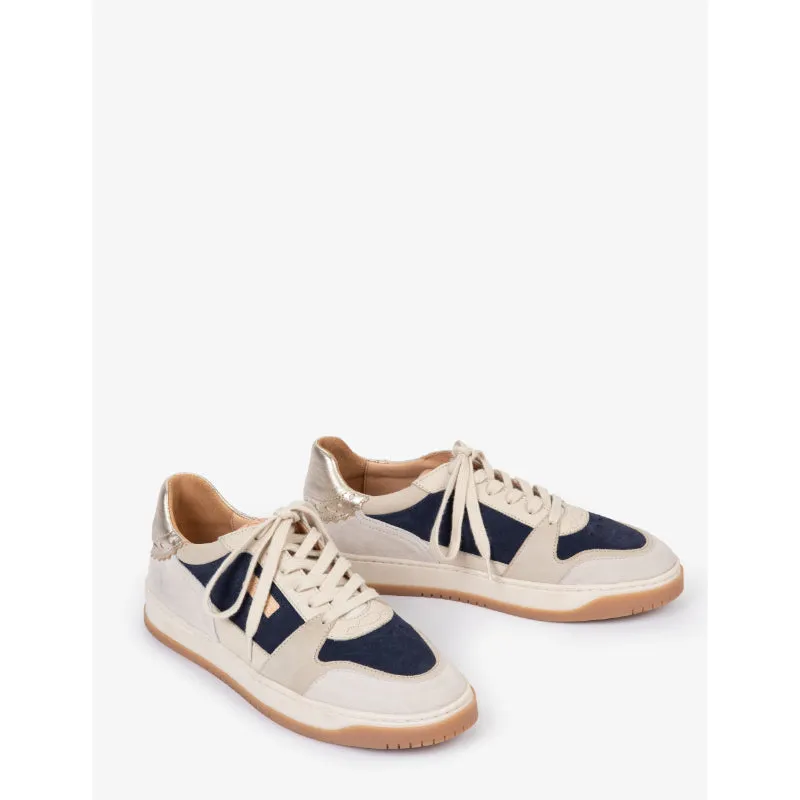 Penelope Chilvers Pintado Leather Ladies Trainers - Navy/White