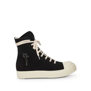 Pentagram Embroidery High Sneaker in Black/Pearl/Milk