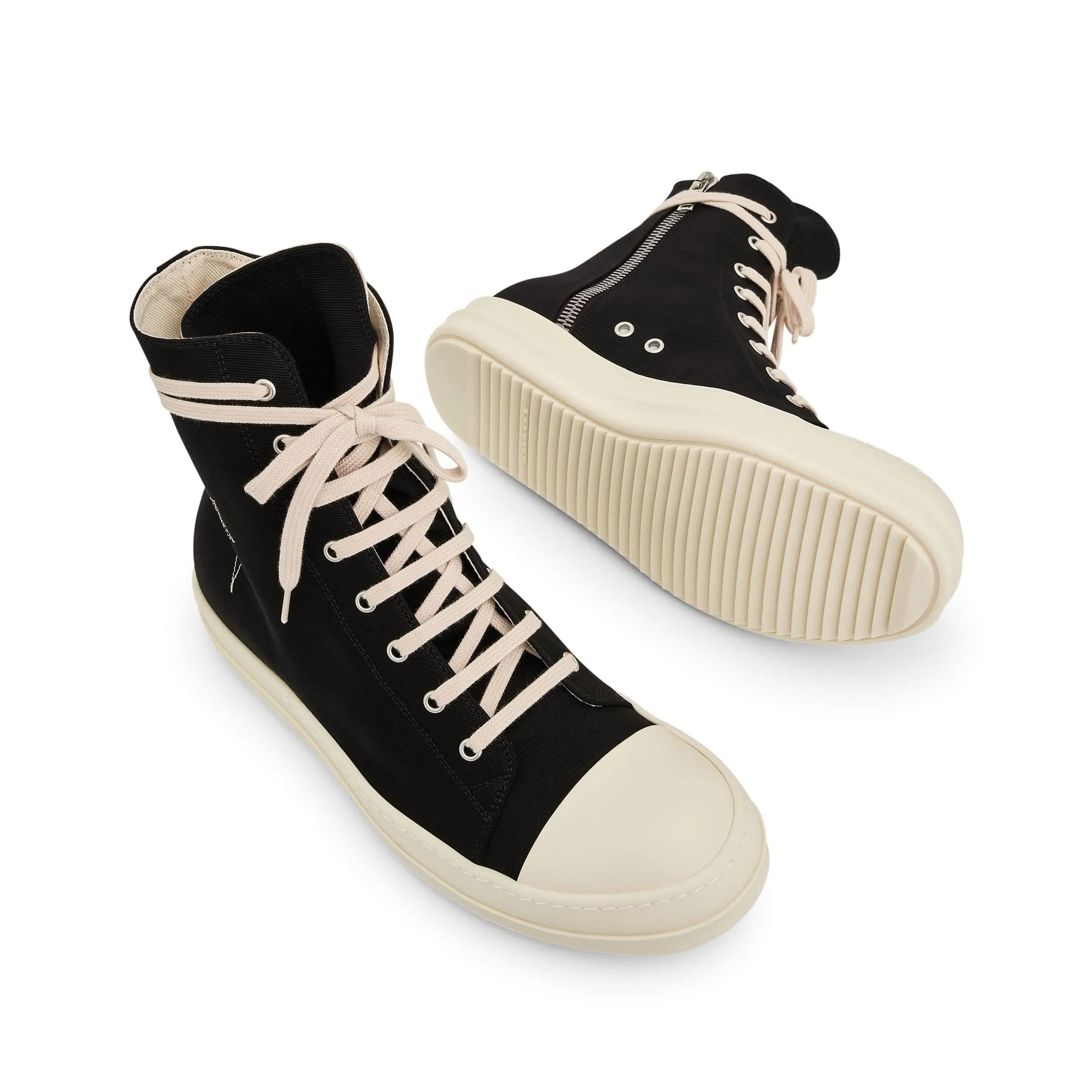 Pentagram Embroidery High Sneaker in Black/Pearl/Milk