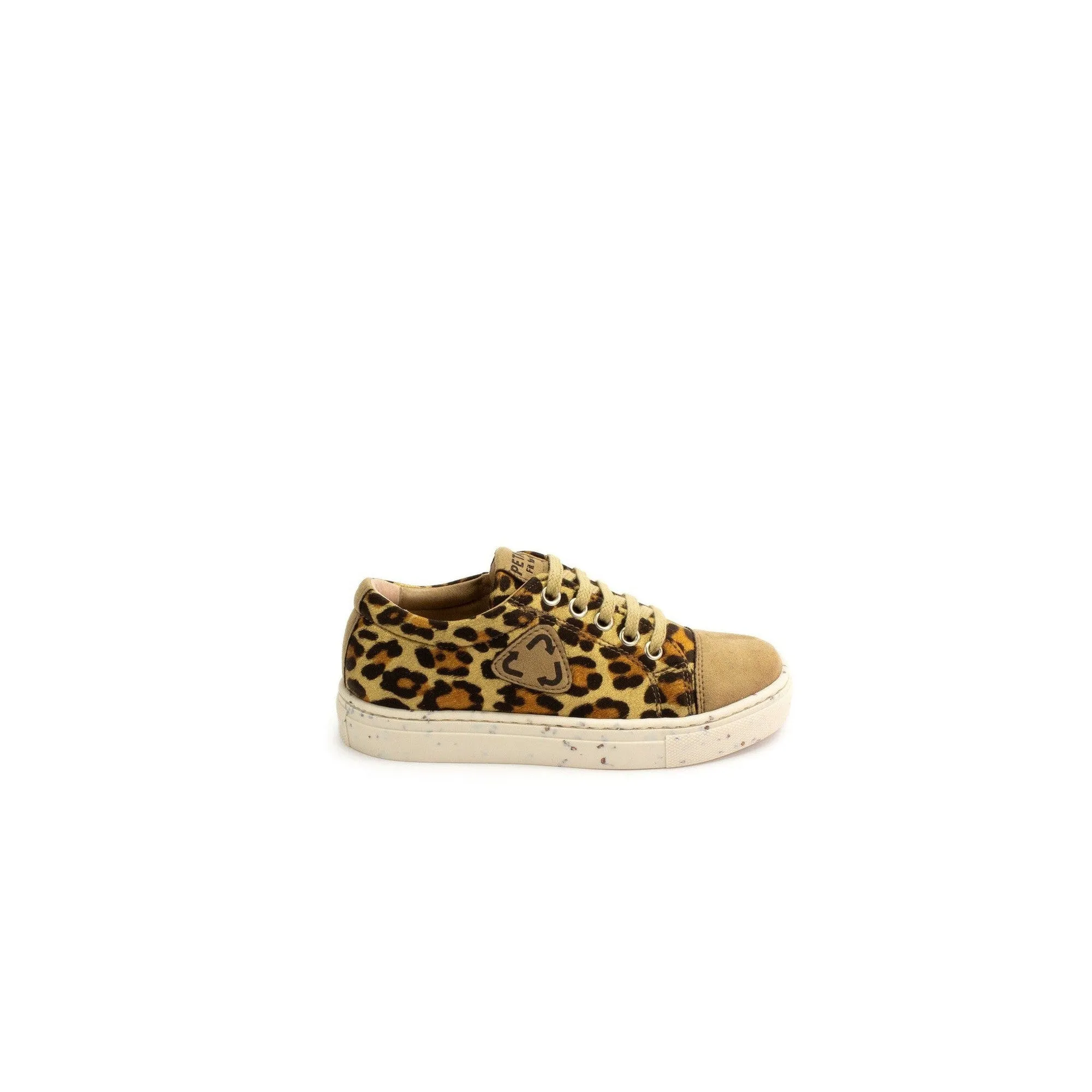 Petasil Tyler 5994 Girls Gold And Leopard Zip And Lace Up Trainers