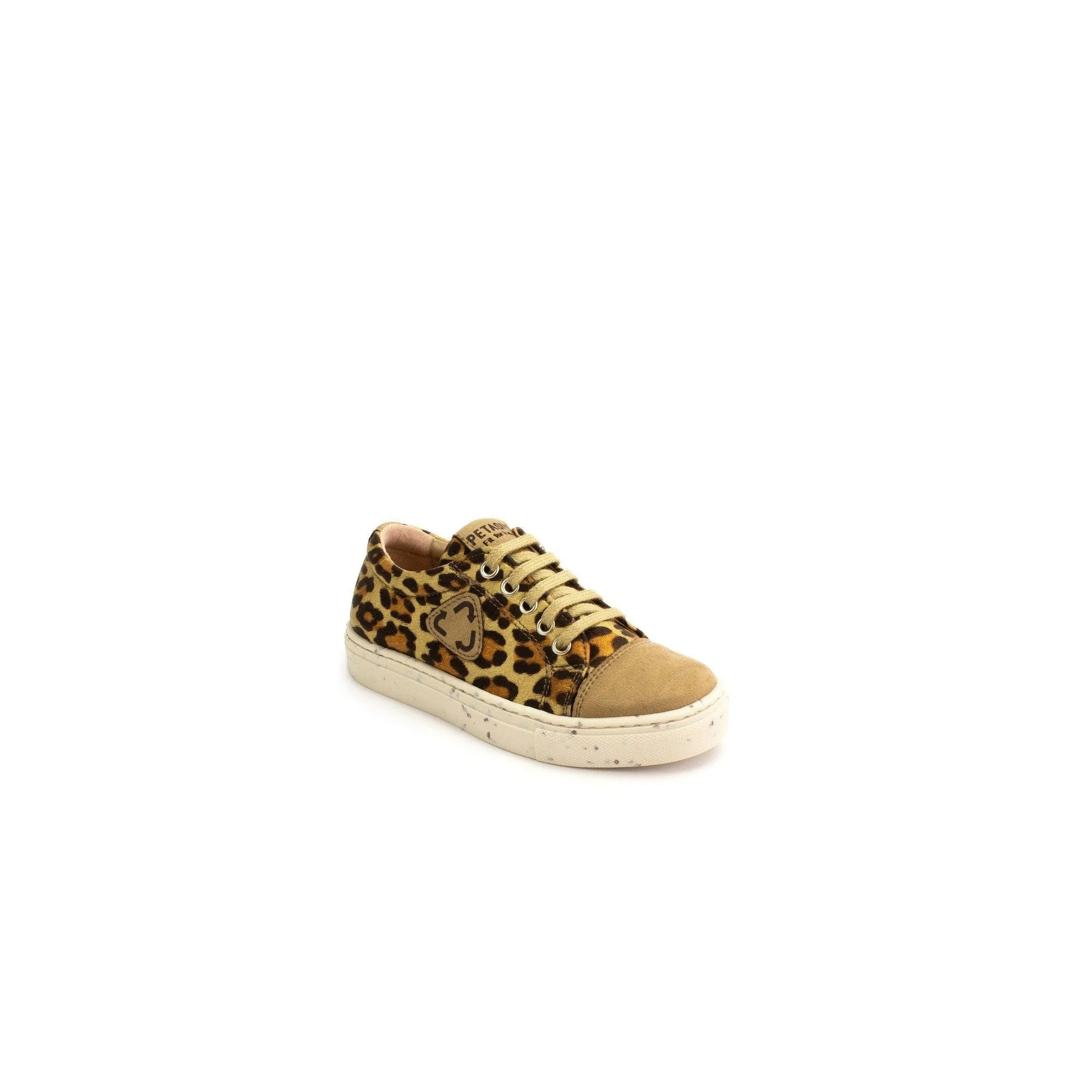 Petasil Tyler 5994 Girls Gold And Leopard Zip And Lace Up Trainers