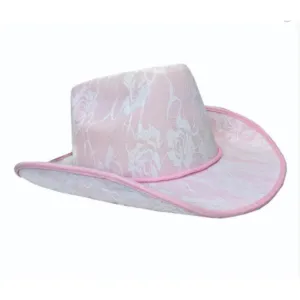 Pink Lacy Festival Cowgirl Hat