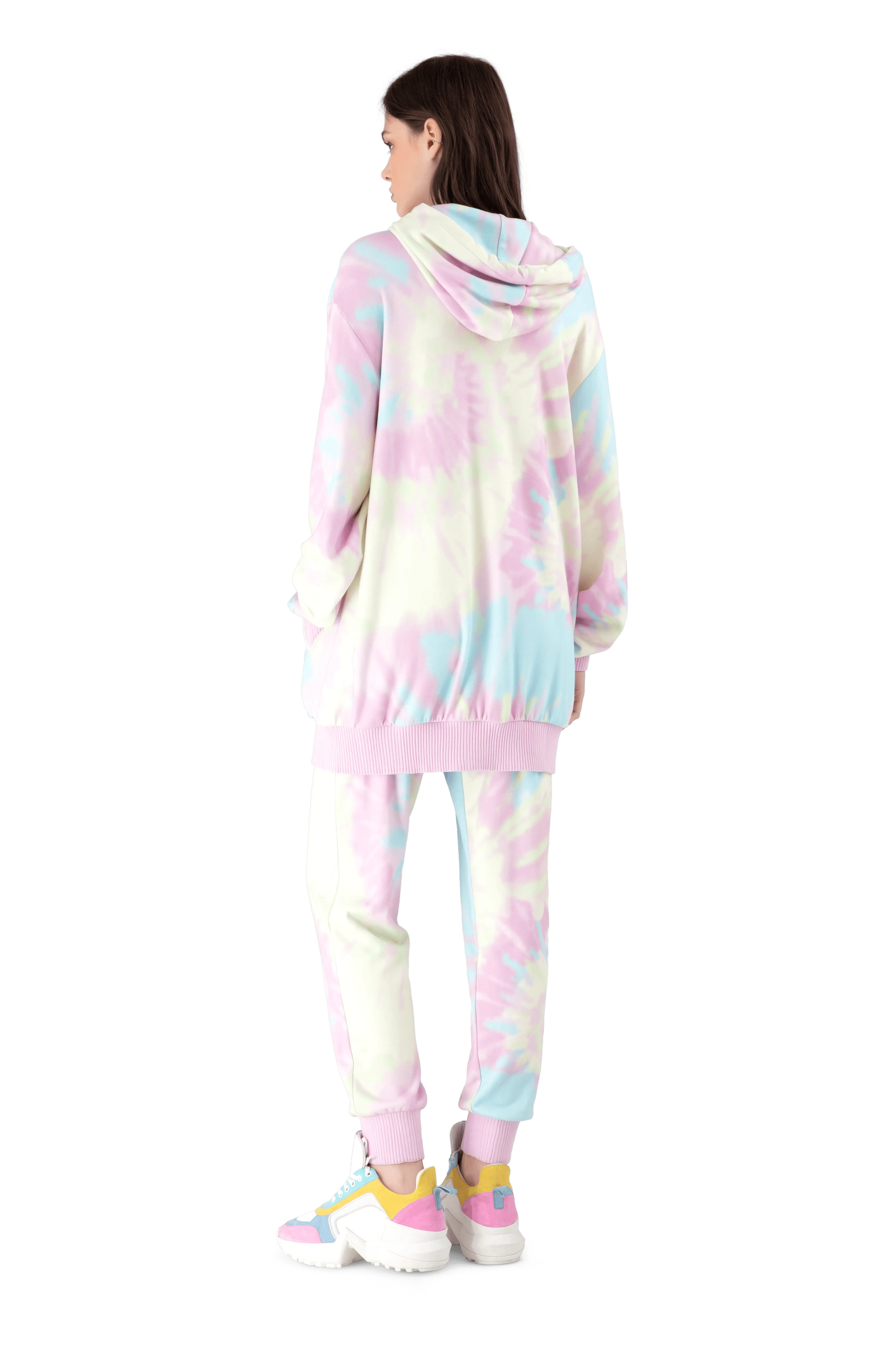 Pink Tie-Dye Jersey Hoodie