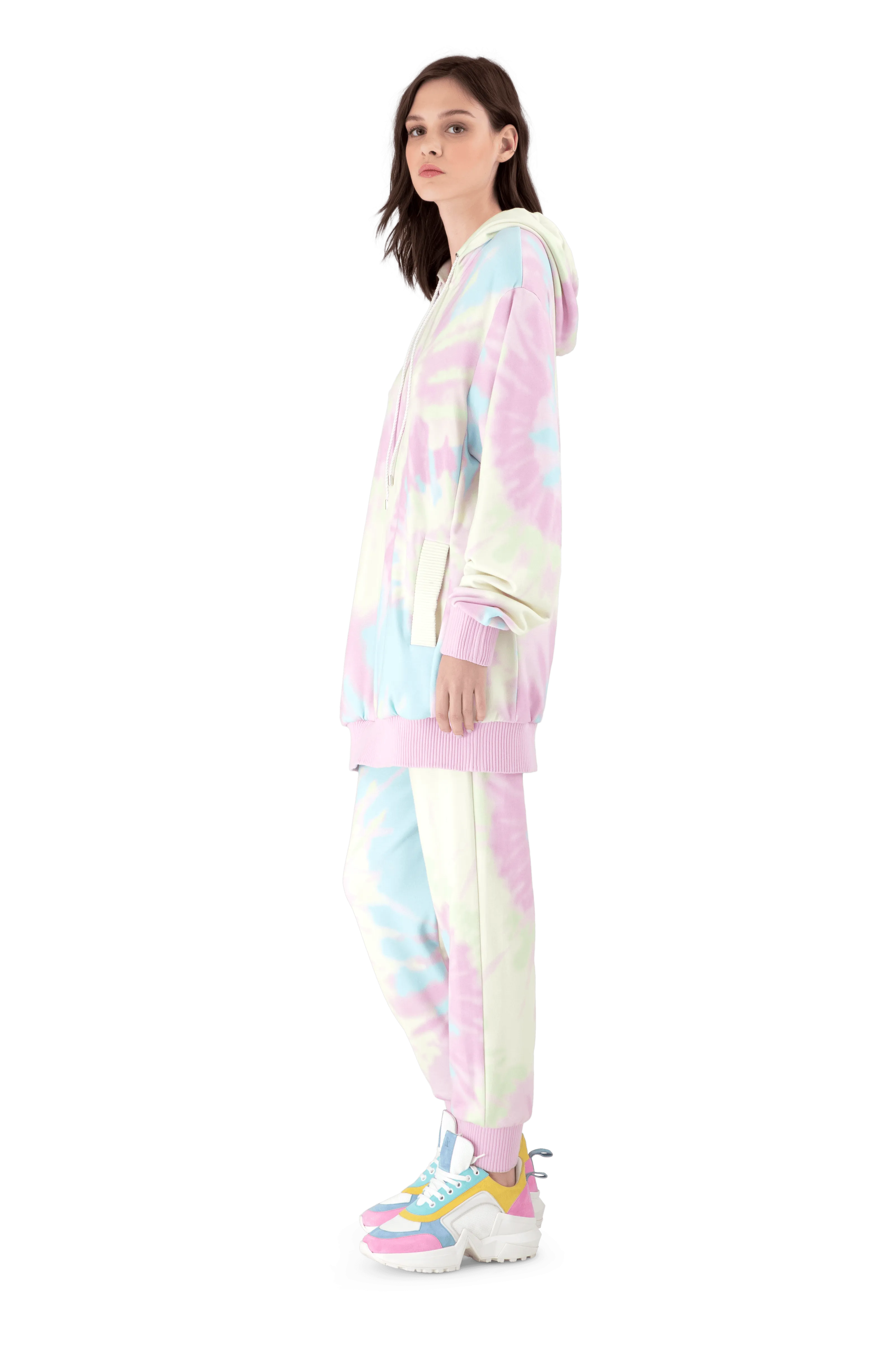 Pink Tie-Dye Jersey Hoodie