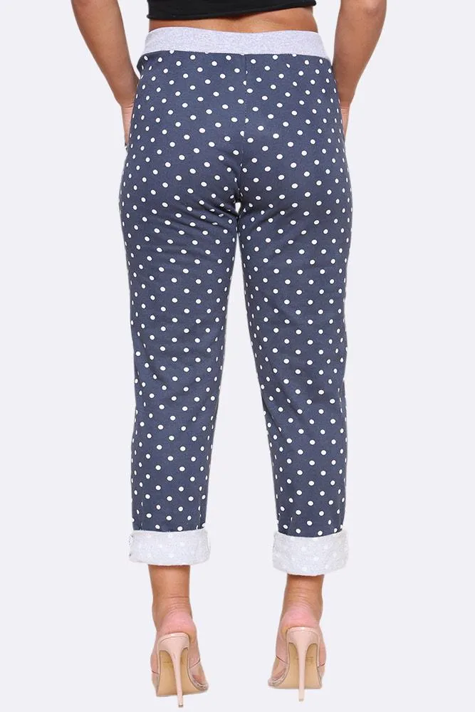 Polka Dots Drawstring Pants