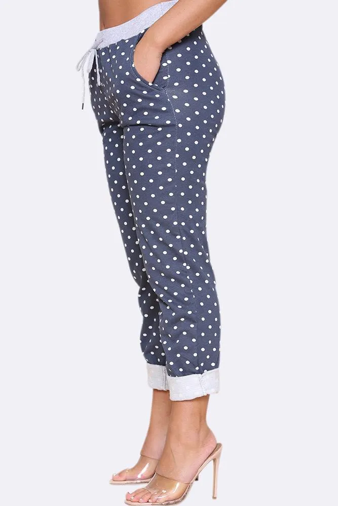 Polka Dots Drawstring Pants