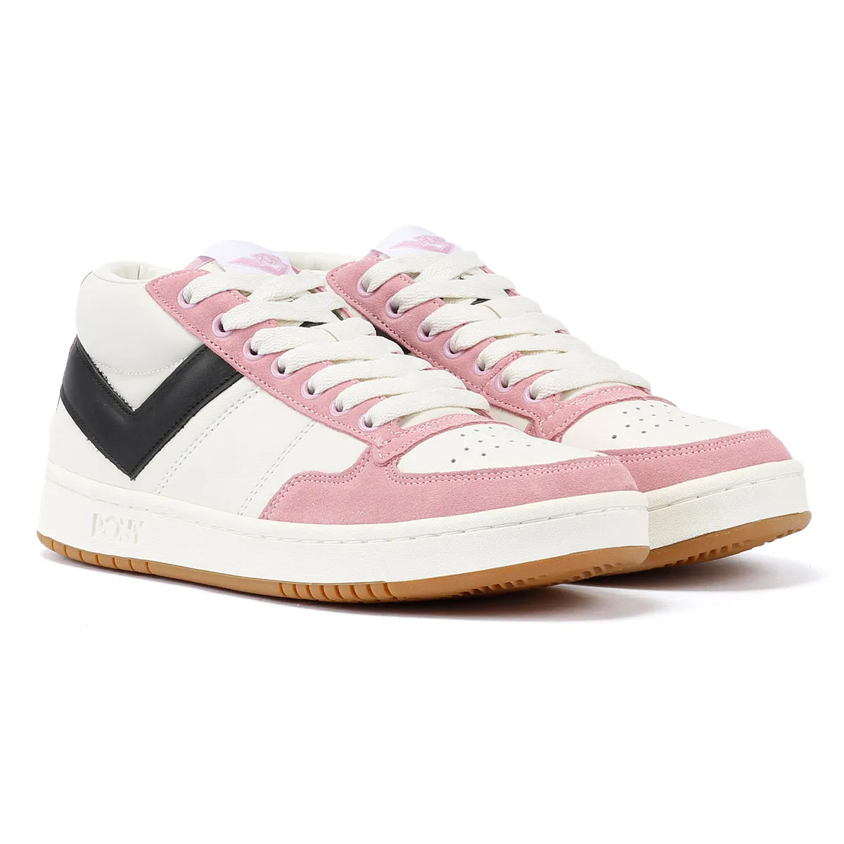 Pony #1 Low Pink/White Trainers