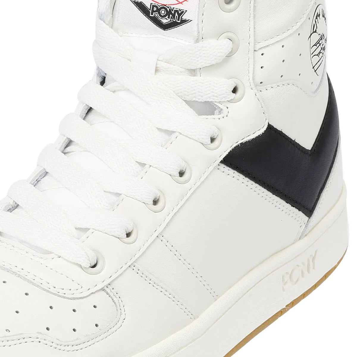 Pony City Wings Hi White/Black Trainers