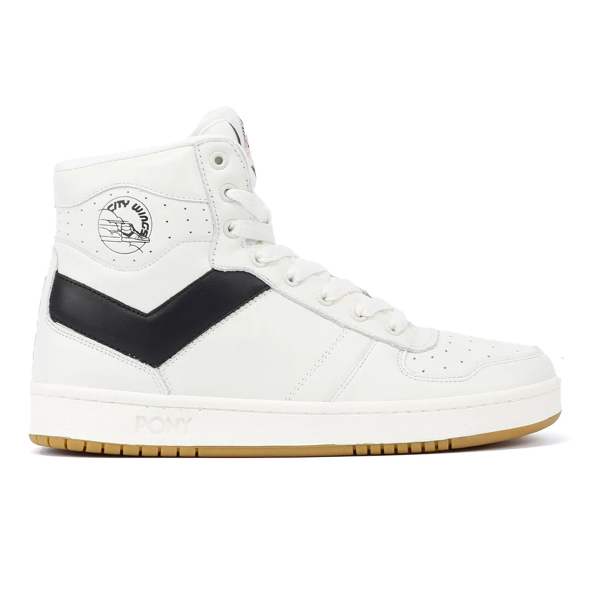 Pony City Wings Hi White/Black Trainers