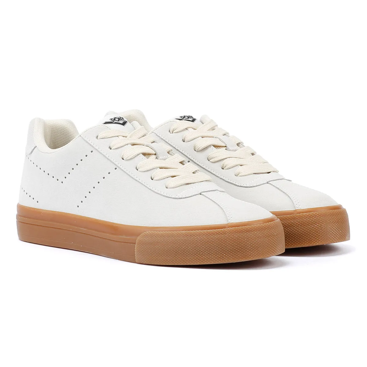 Pony Highbridge Suede White Trainers