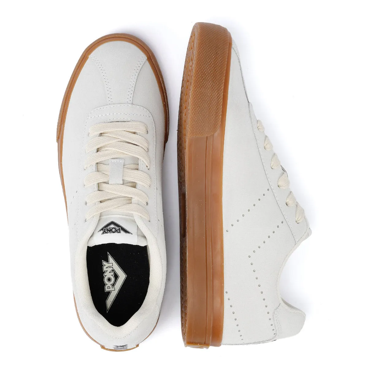 Pony Highbridge Suede White Trainers