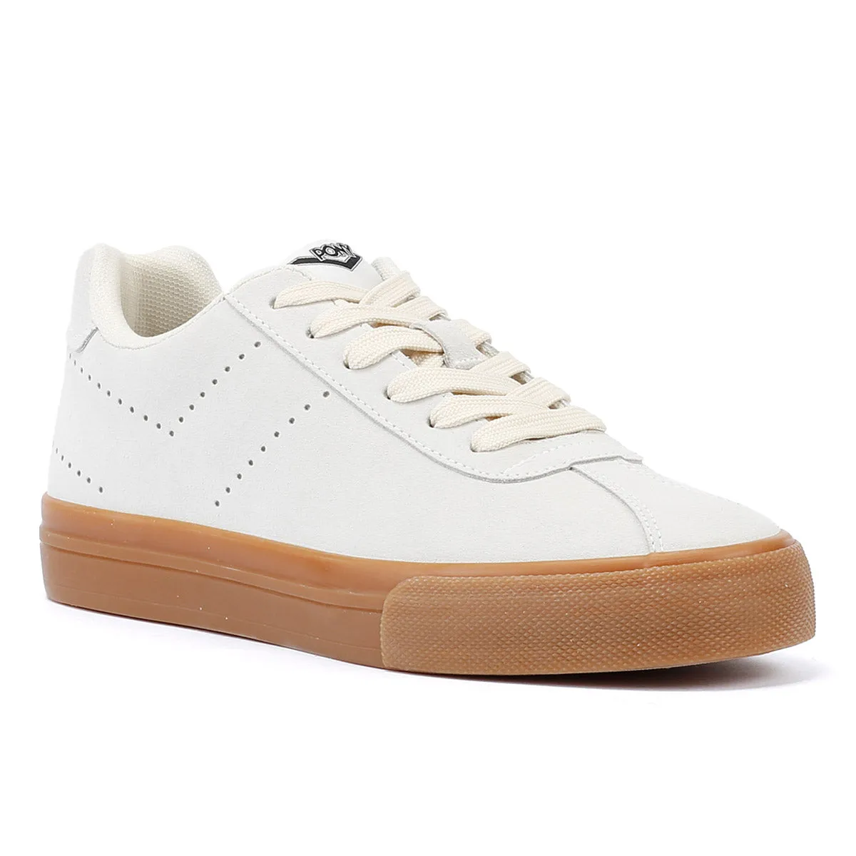 Pony Highbridge Suede White Trainers