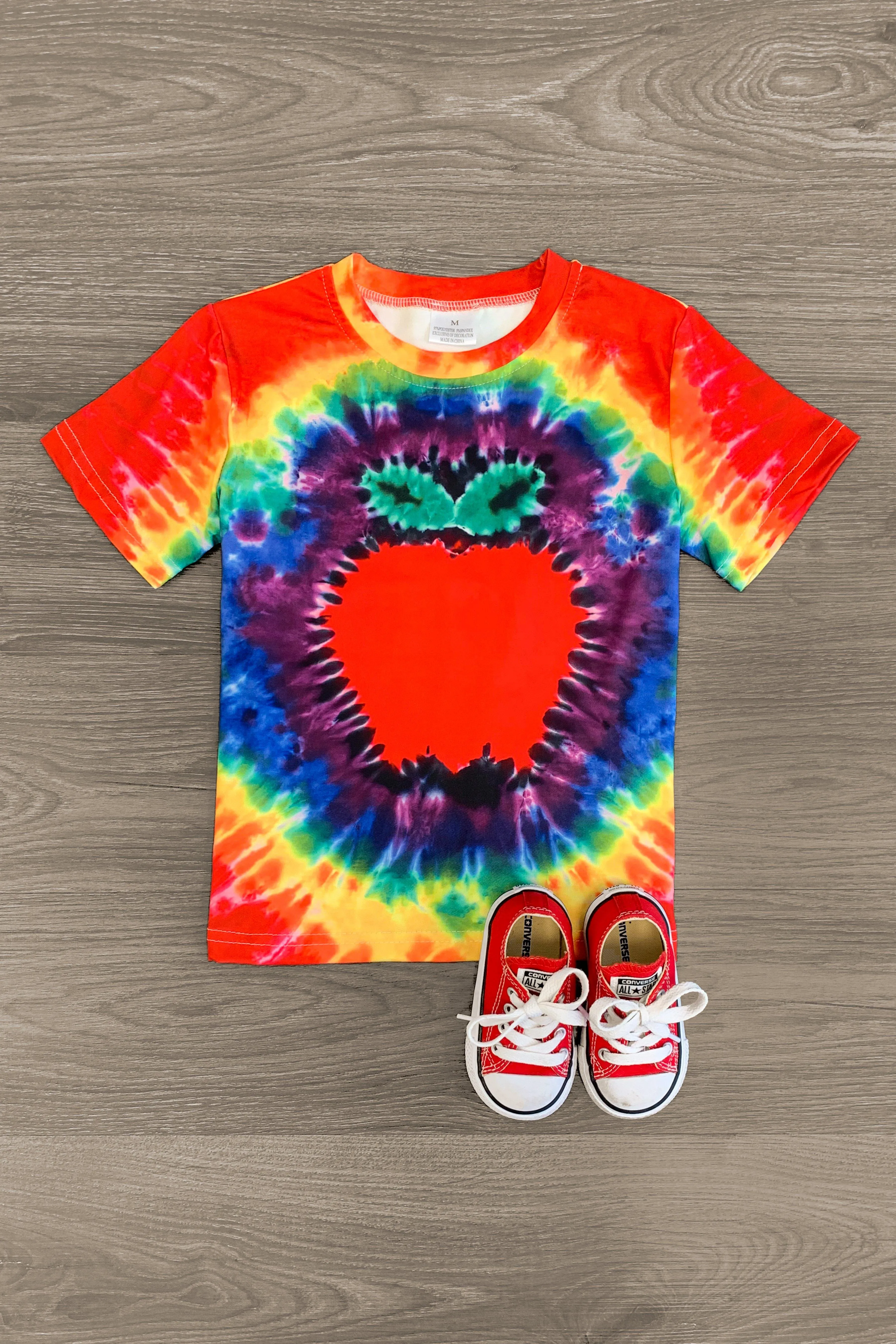 Rainbow Tie Dye Apple Top