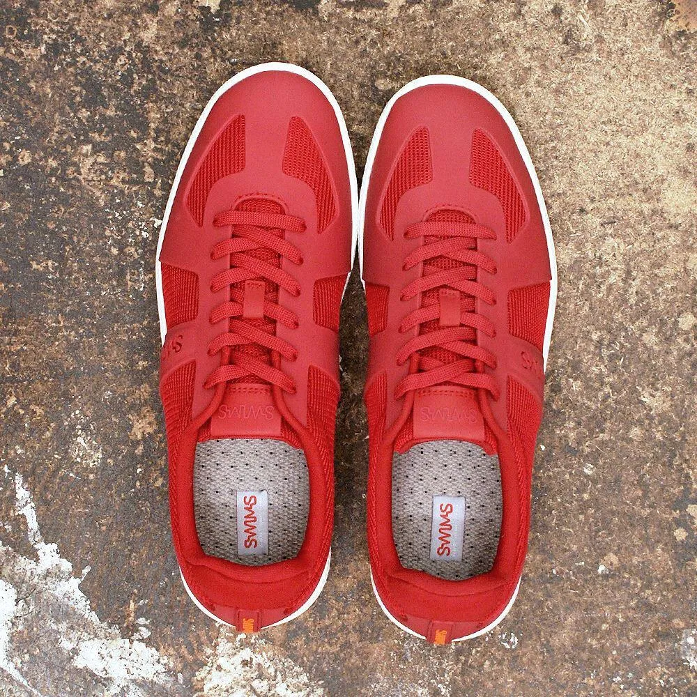 Red & White Luca Mesh Low Trainers Sneakers