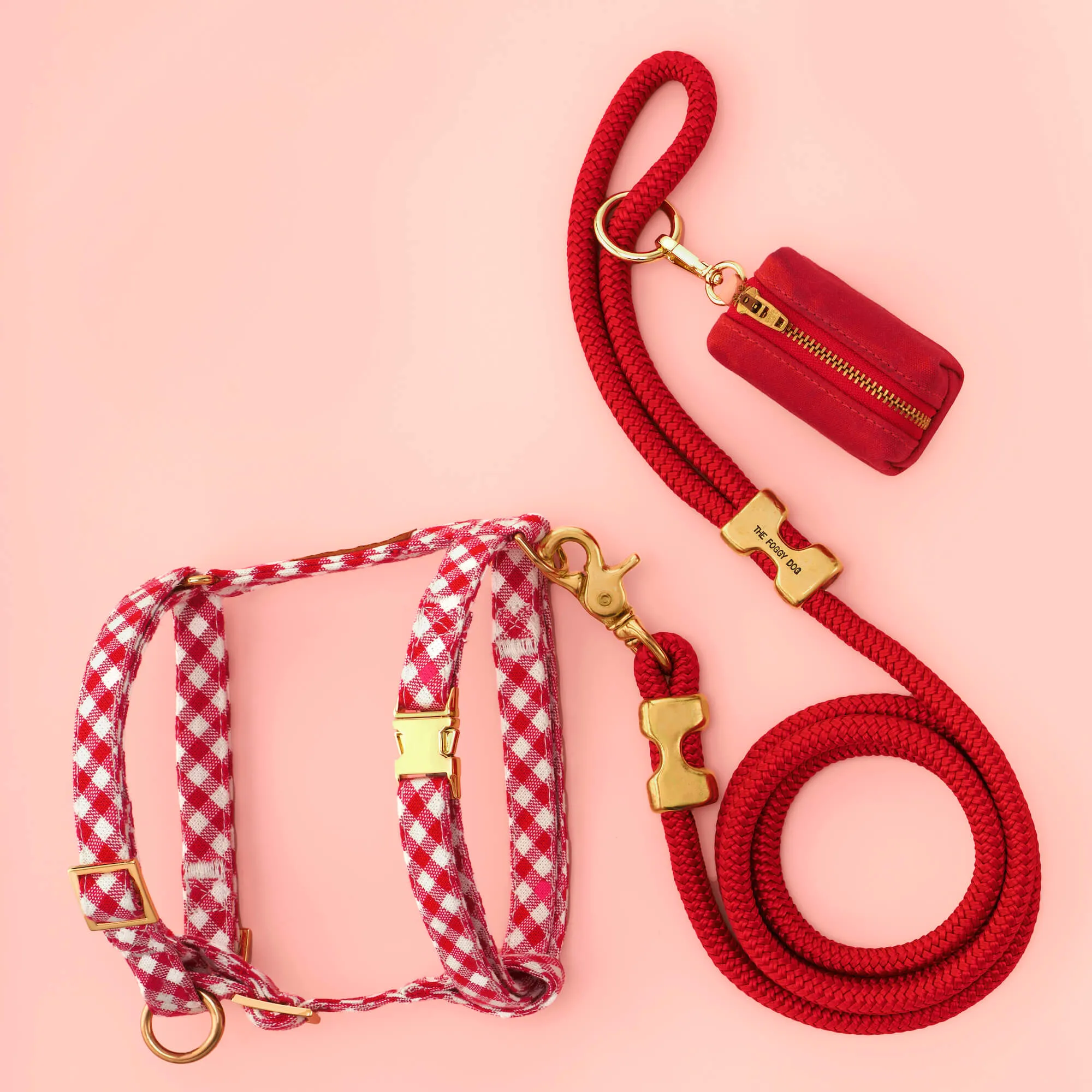 Red Gingham Harness Walk Set