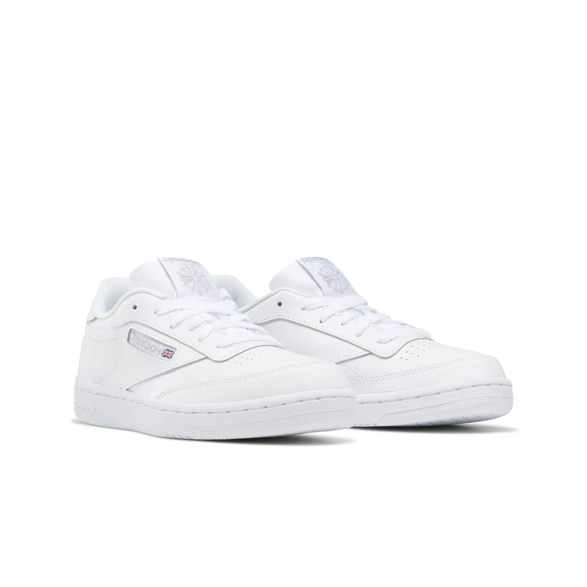 REEBOK BS6168 CLUB C JR'S (Medium) White/Sheer Grey-Int Leather Lifestyle Shoes