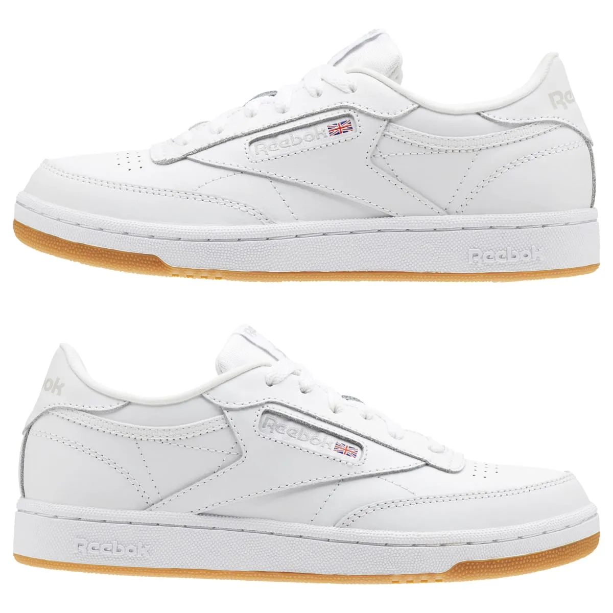 REEBOK CN5646 CLUB C JR'S (Medium) White/Gum Leather Lifestyle Shoes