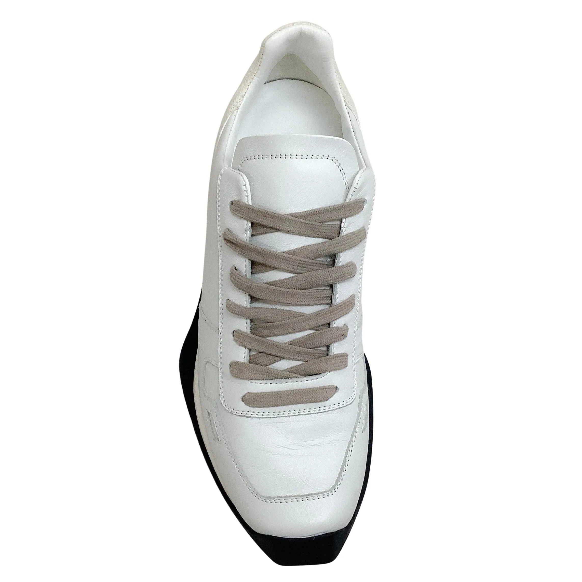 Rick Owens Chalk White Runner Lace Up Sneakers